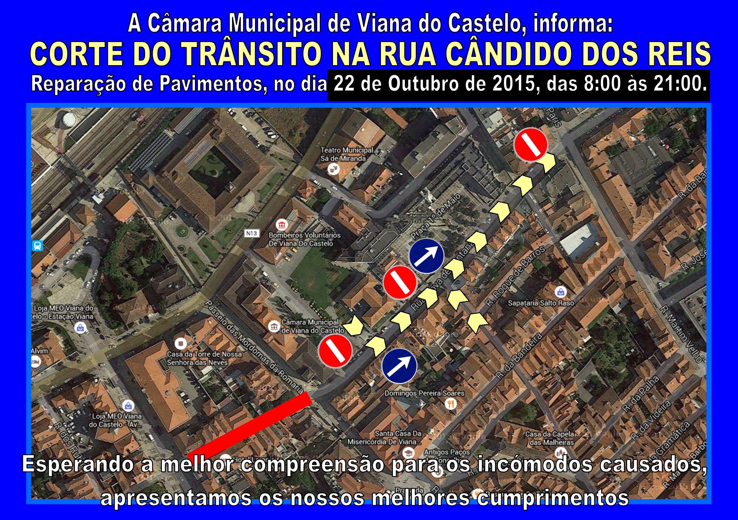 Trânsito cortado amanhã  no centro de Viana