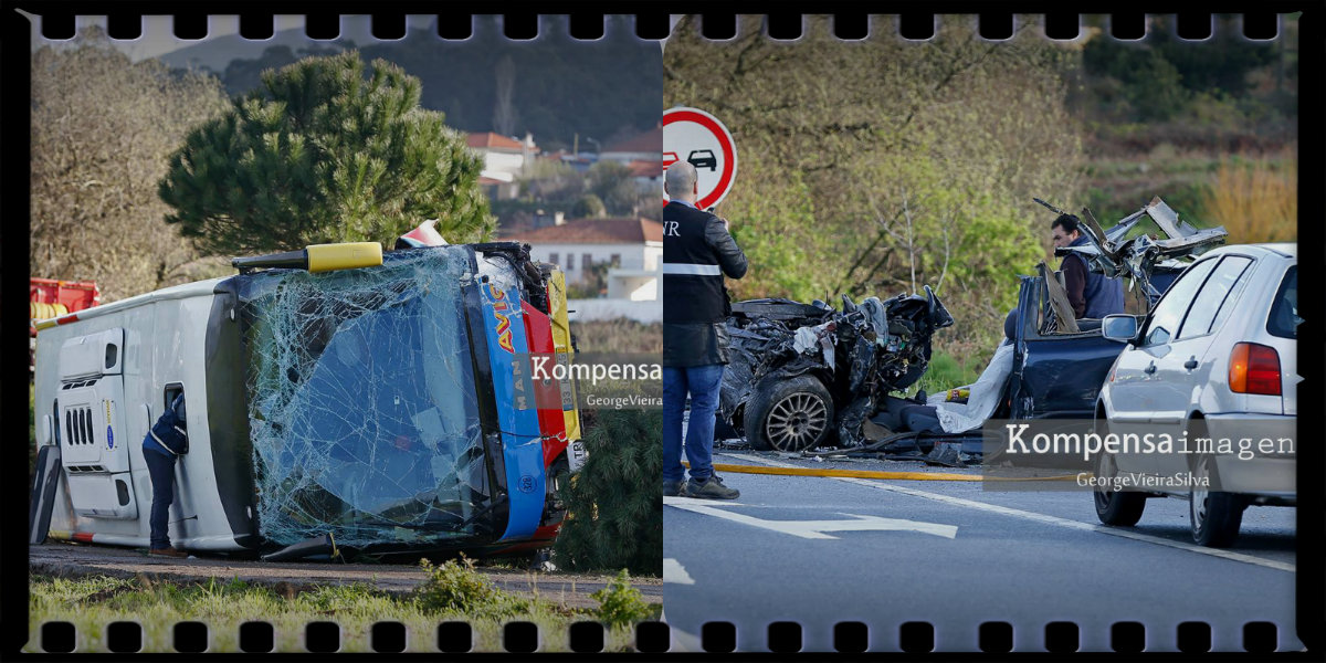 Carreço: Colisão que envolveu  autocarro da AVIC e dois ligeiros fez 5 feridos, um em estado grave