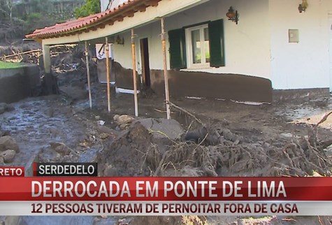 Afastado risco de colapso das quatro casas de Serdedelo, em Ponte de Lima, afetadas pro deslizamento de terras
