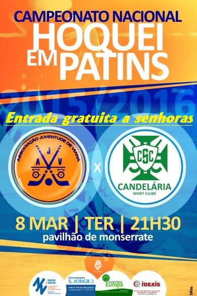 Juventude de Viana recebe esta terça-feira o Candelária em jogo em atraso do campeonato de hóquei em patins da 1ª divisão