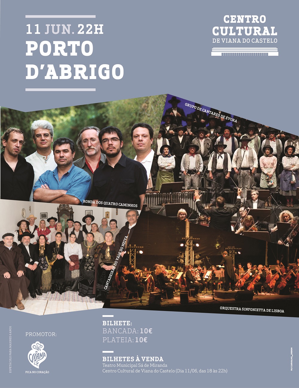 Centro Cultural recebe “Porto d’Abrigo” no próximo sábado