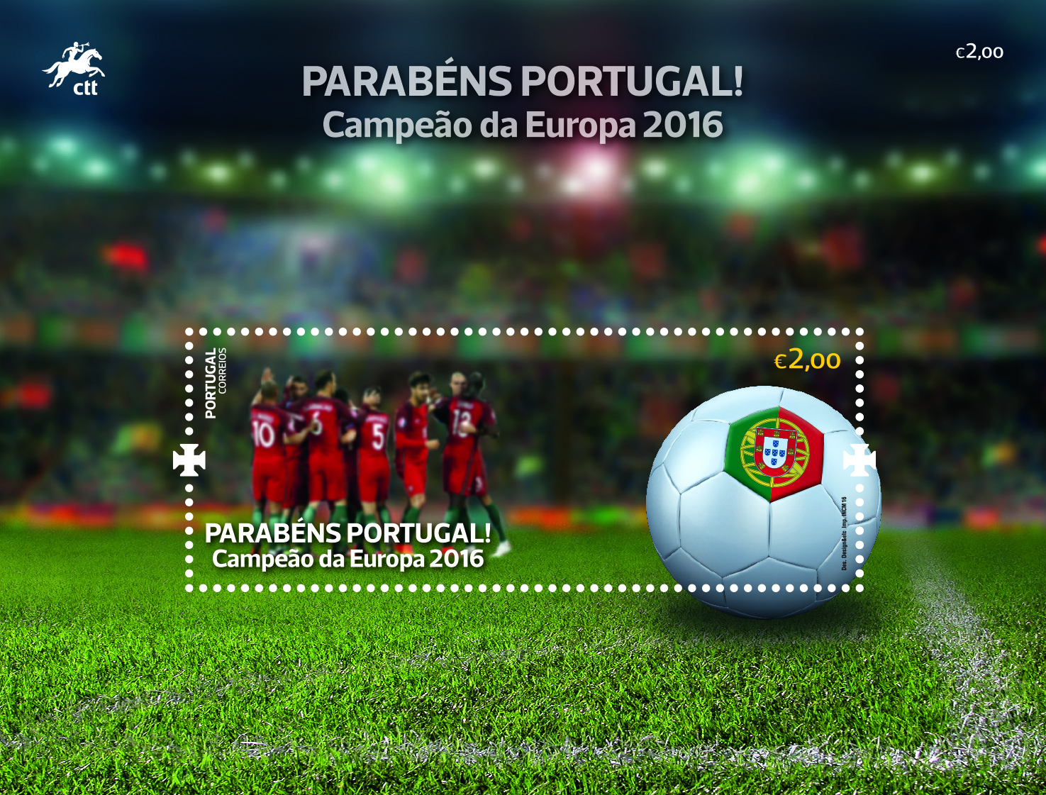 CTT emitem selo comemorativo da vitória de Portugal