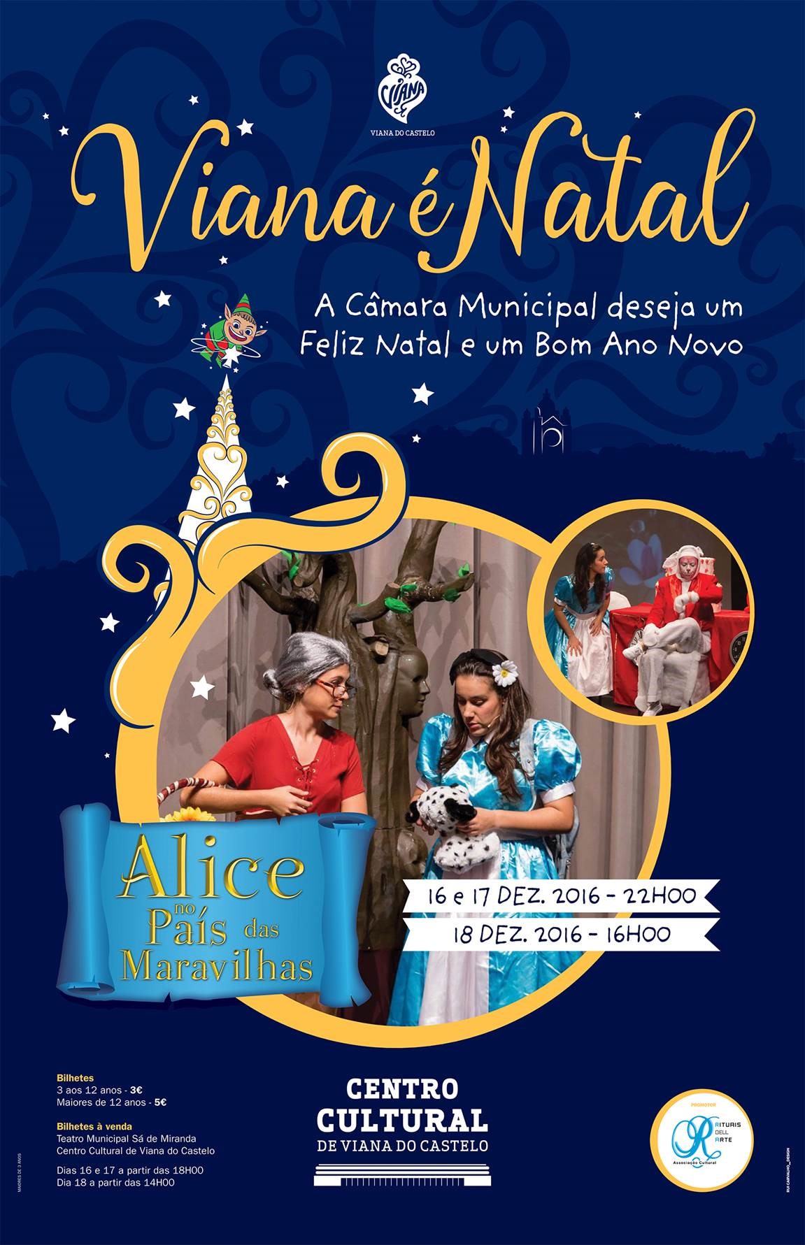 Espetáculo infantil Alice no País das Maravilhas no Centro Cultural de Viana