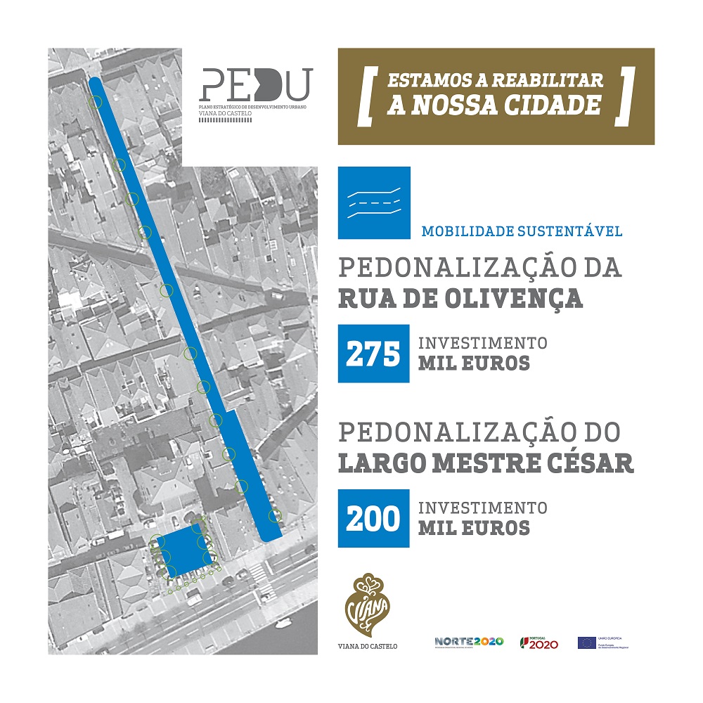 Câmara de Viana investe 475 mil euros na pedonalização da rua da Olivença e Largo Mestre César