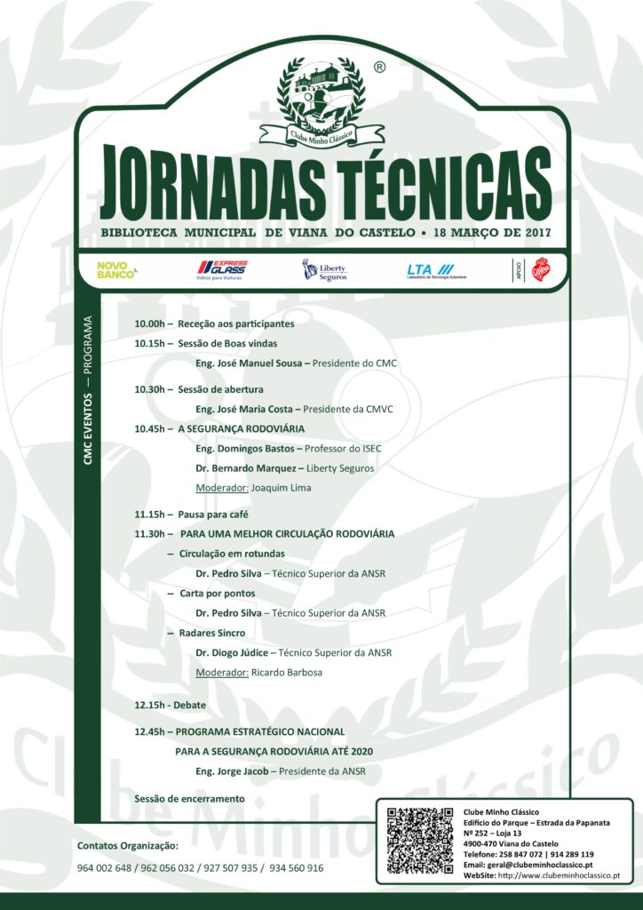 Clube Minho Clássico promove jornadas sobre segurança e circulação rodoviária