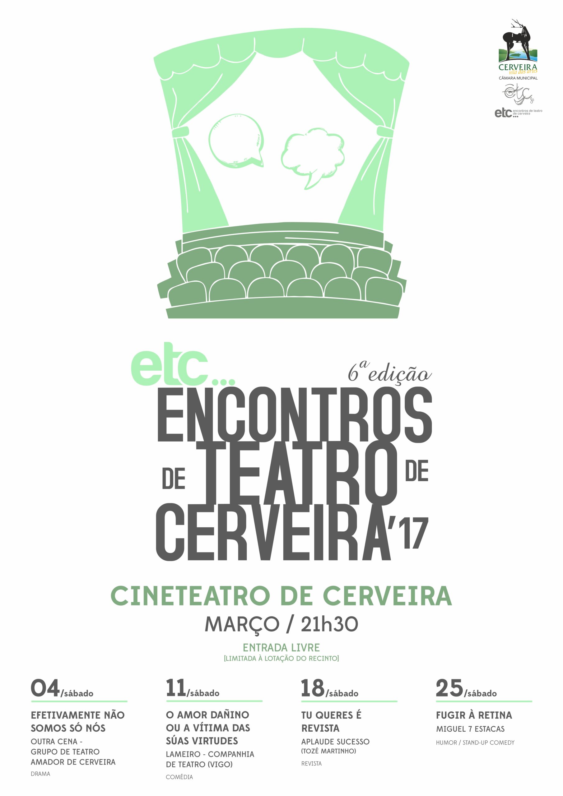 6ª edição dos ETC -Encontros de Teatro de Cerveira apresenta ciclo de quatro espetáculos