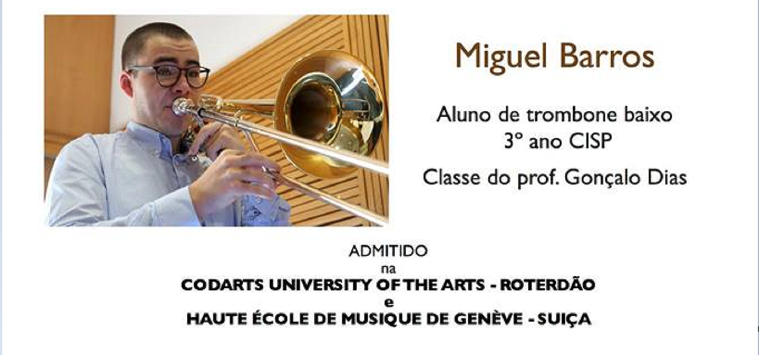 Alunos de trombone e percussão de escola de Viana admitidos em escolas internacionais