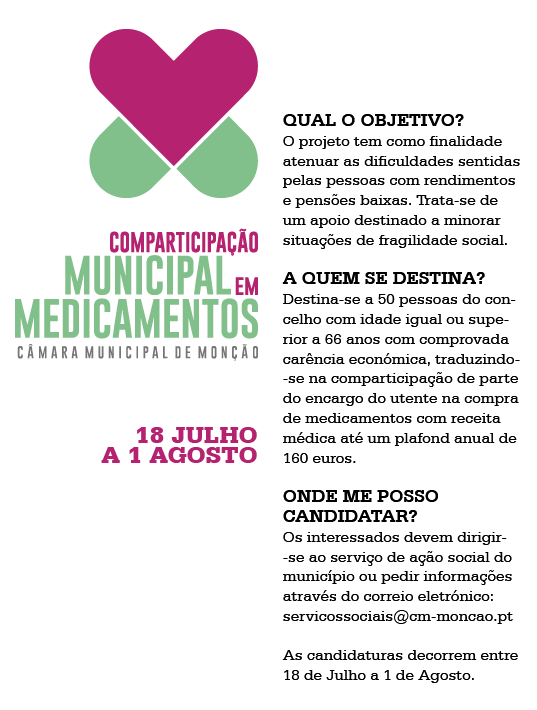 Monção comparticipa em medicamentos para 50 idosos do concelho