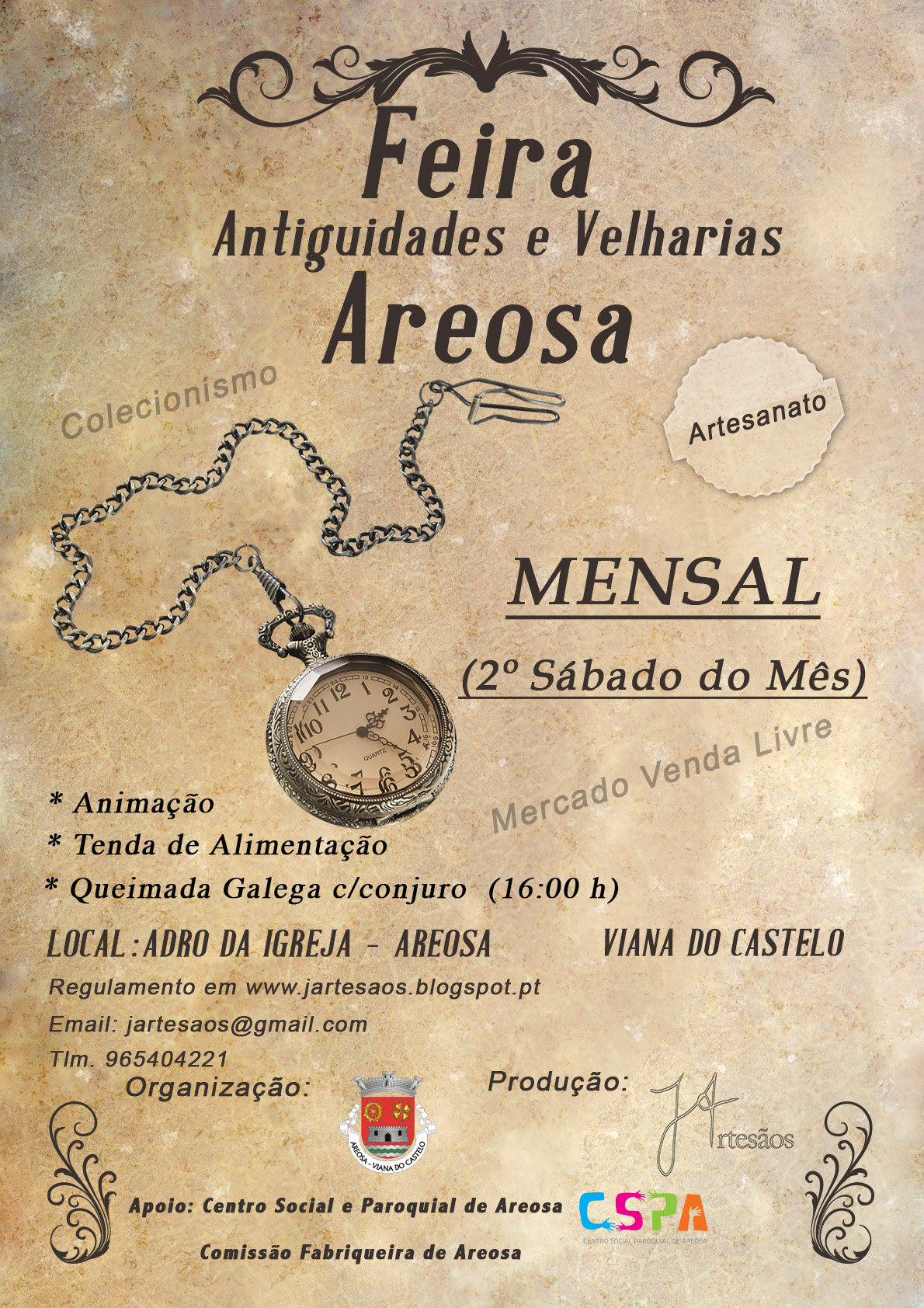 Feira de antiguidades e artesanato de Areosa marcada para dia 14
