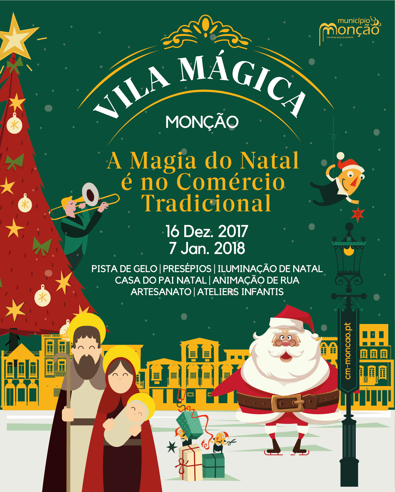 Programa de animação de Monção começa com ligação da iluminação de Natal