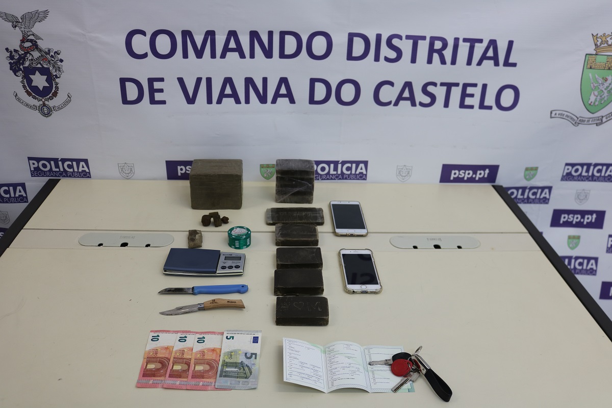 PSP detém em Viana dois jovens por tráfico de droga e na posse de 4.100 doses de haxixe