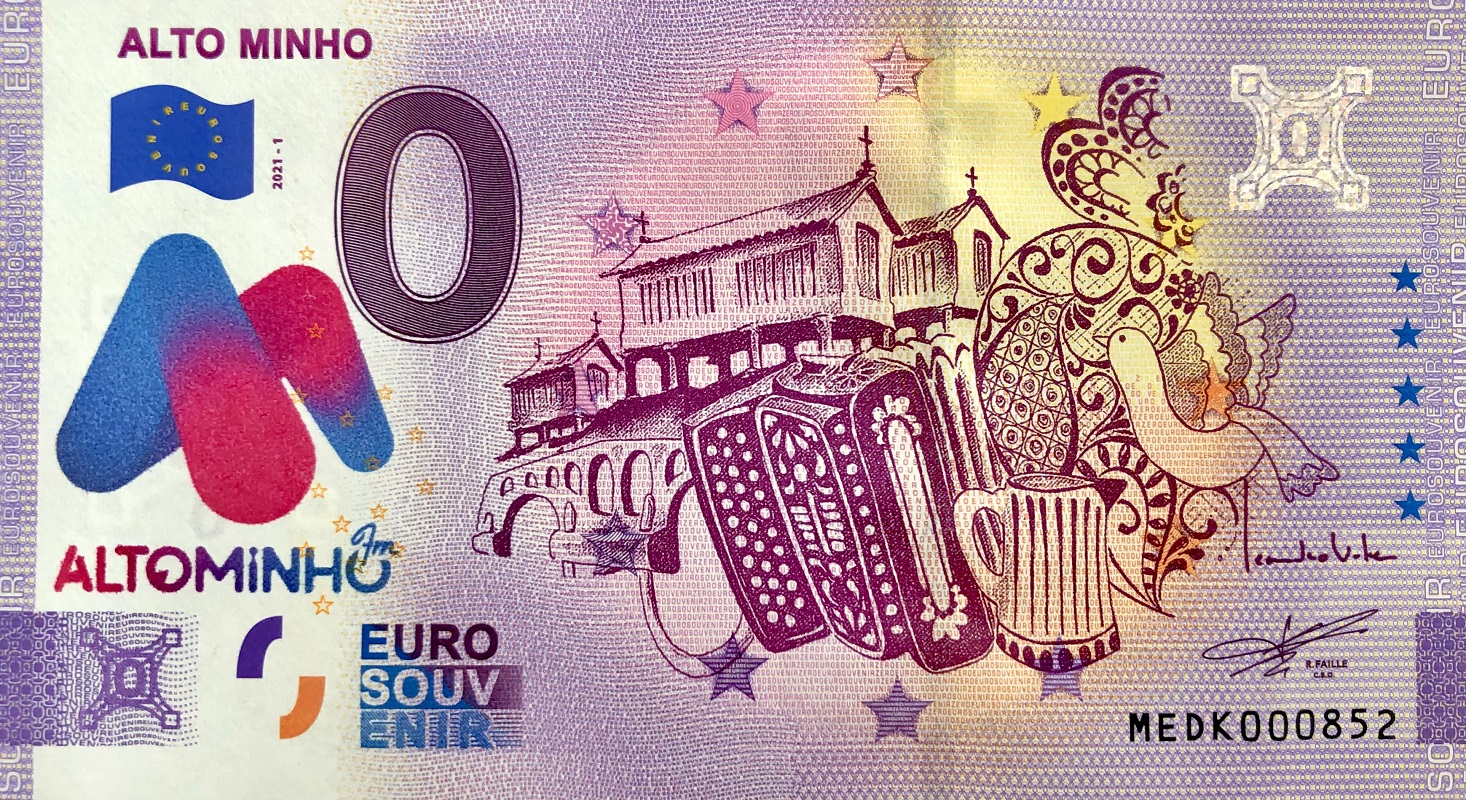 Terceira “Nota Euro Souvenir” dedicada ao Alto Minho lançada hoje