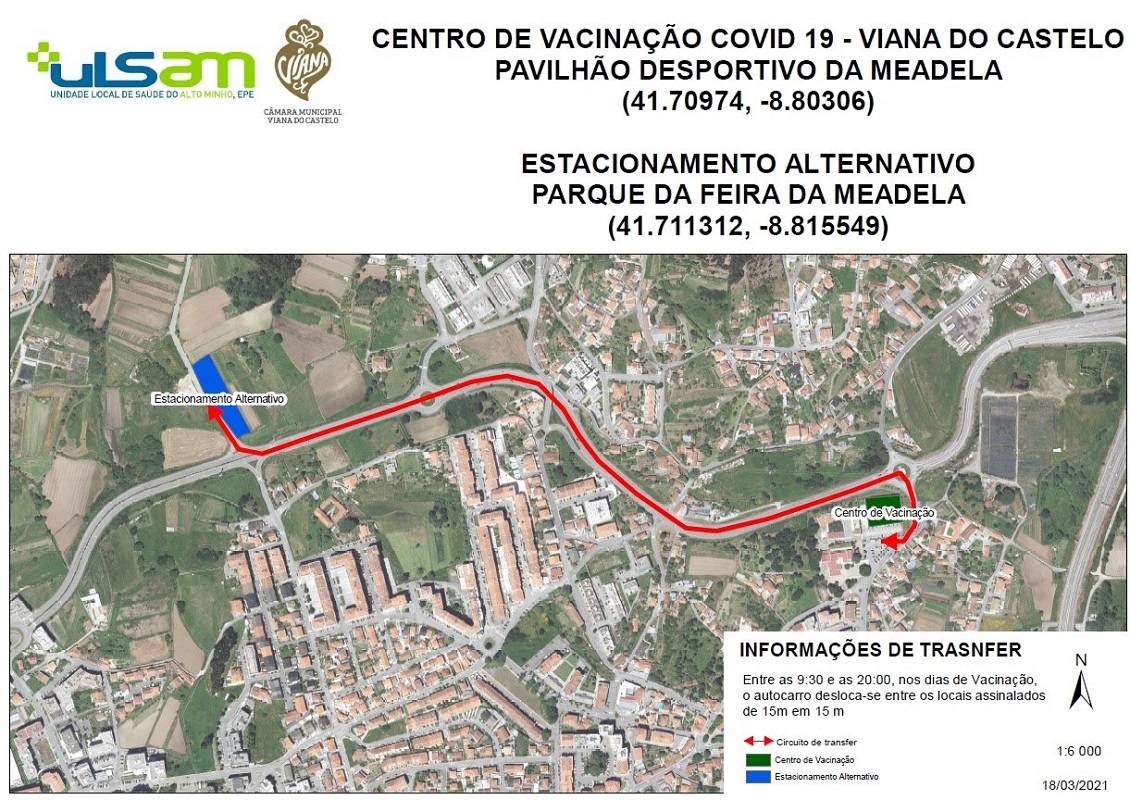 Viana do Castelo: Autocarro gratuito fará ligação entre o Parque da Feira da Meadela e Centro de Vacinação