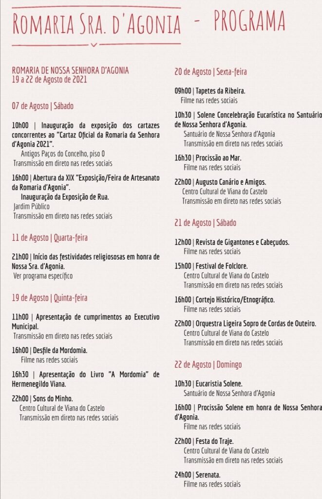 Romaria da Sra da Agonia 2021 decorrerá em formato híbrido