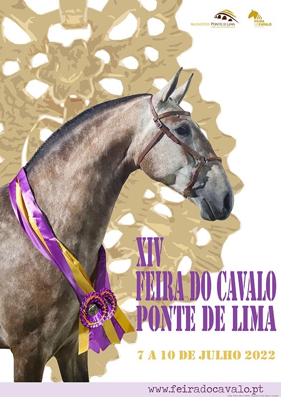 Cartaz da Feira do Cavalo de Ponte de Lima 2022 apresentado na Golegã