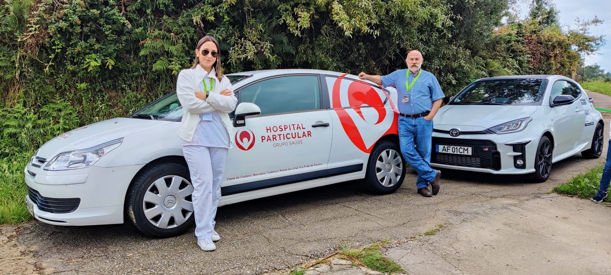 Hospital Particular Grupo Saúde com Medical Car na rampa do Monte do Faro