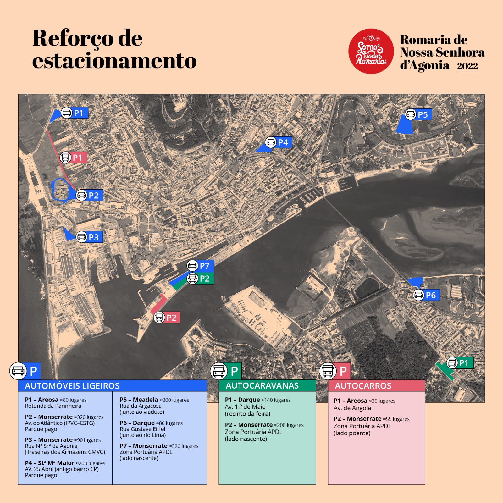VIANA: Agonia com mais 1720 lugares de estacionamento. Conheça aqui onde estão