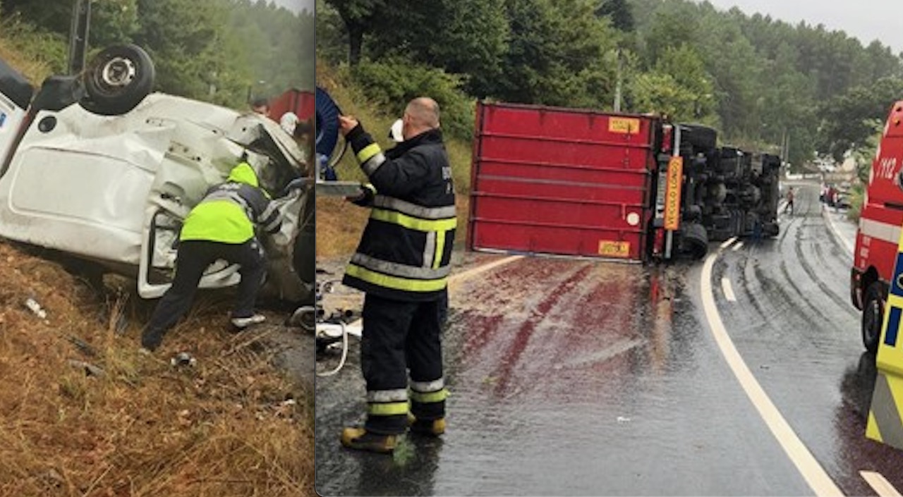 PONTE DA BARCA: Camião entra em despiste e esmaga carrinha. Há um morto