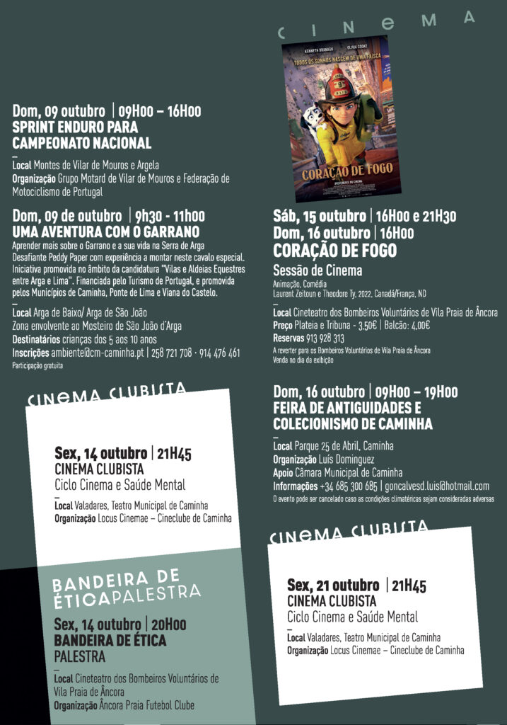 Conheça aqui a programação cultural até ao final do ano em Caminha