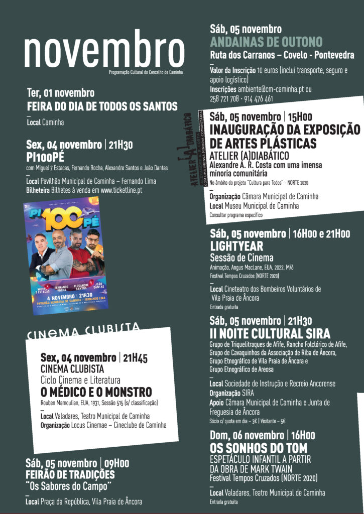 Conheça aqui a programação cultural até ao final do ano em Caminha