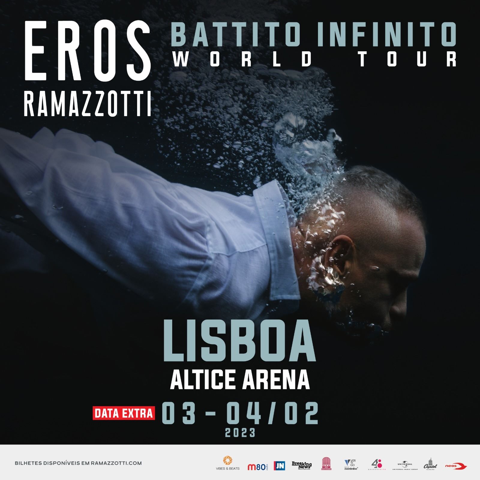 A tour mundial de Eros Ramazzotti chega a Portugal com data extra