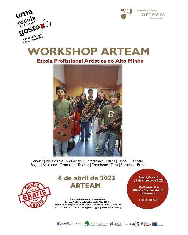 ARTEAM organiza Workshops e Open Days a 6 de abril