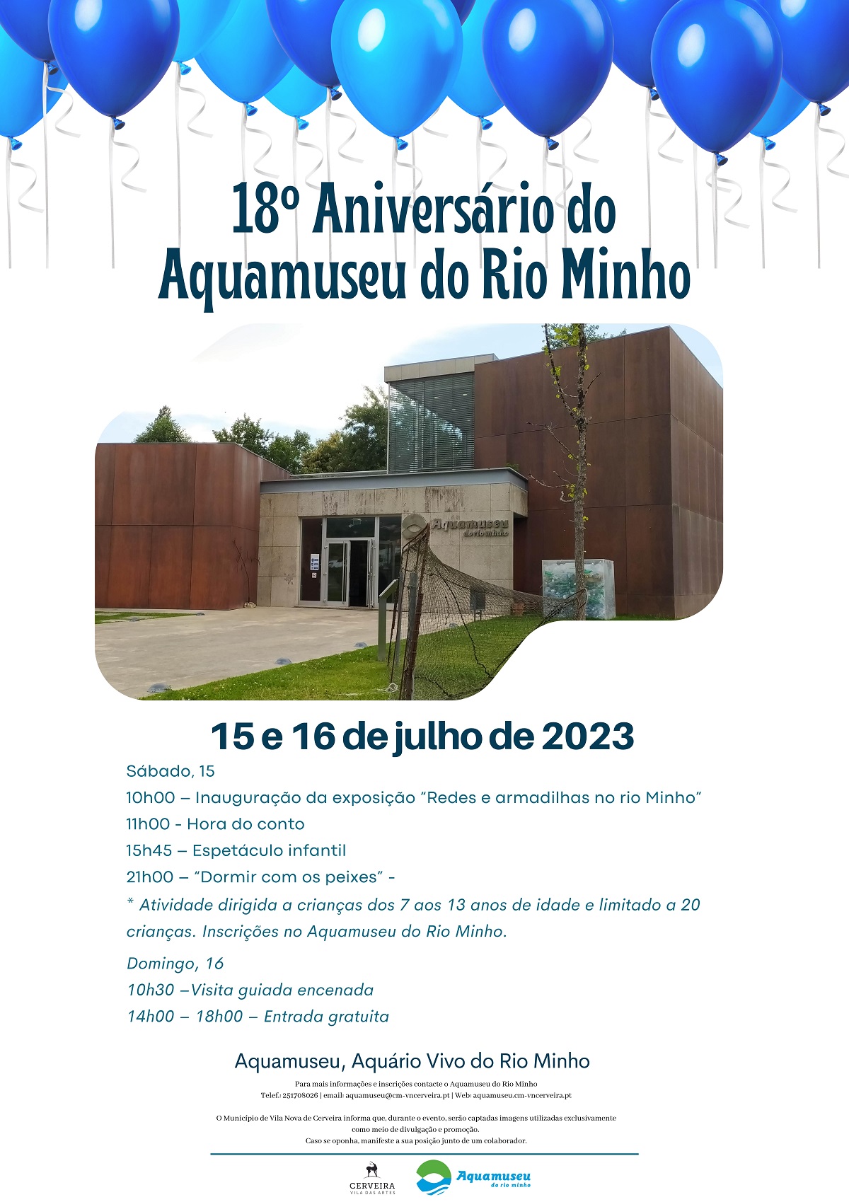 18.º Aniversário do Aquamuseu do Rio Minho programa