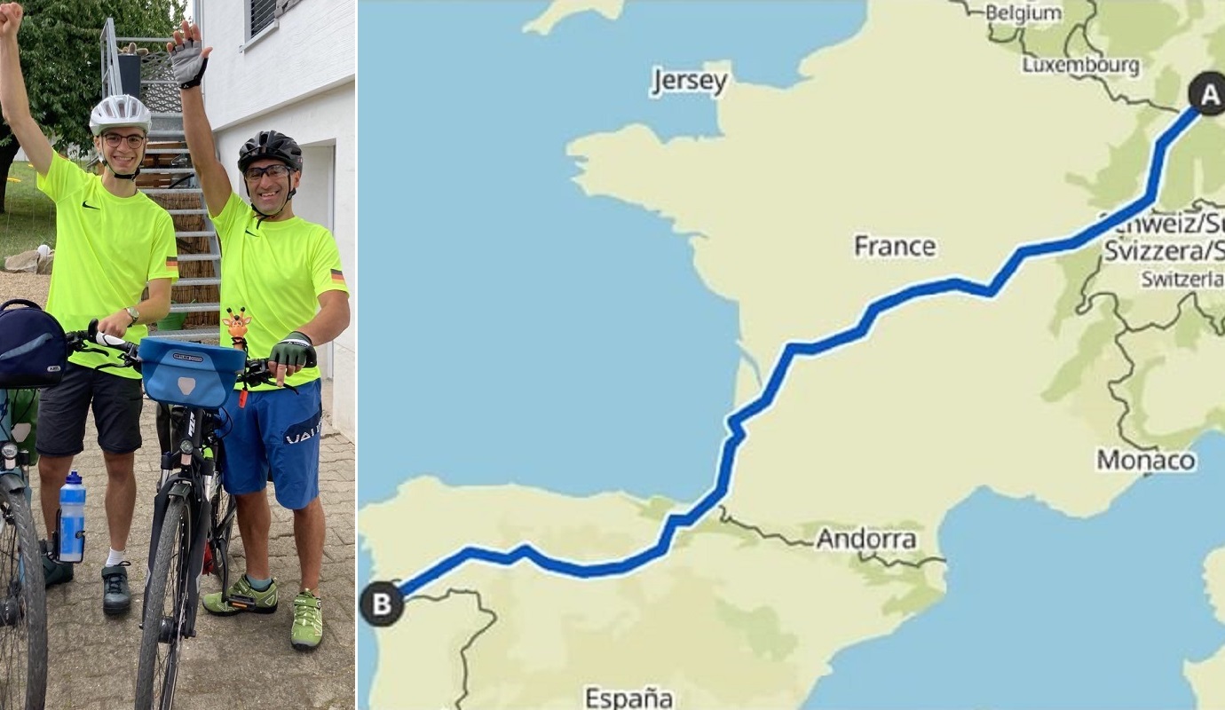Pai e filho estão a viajar da Alemanha até Ponte de Lima em bicicleta