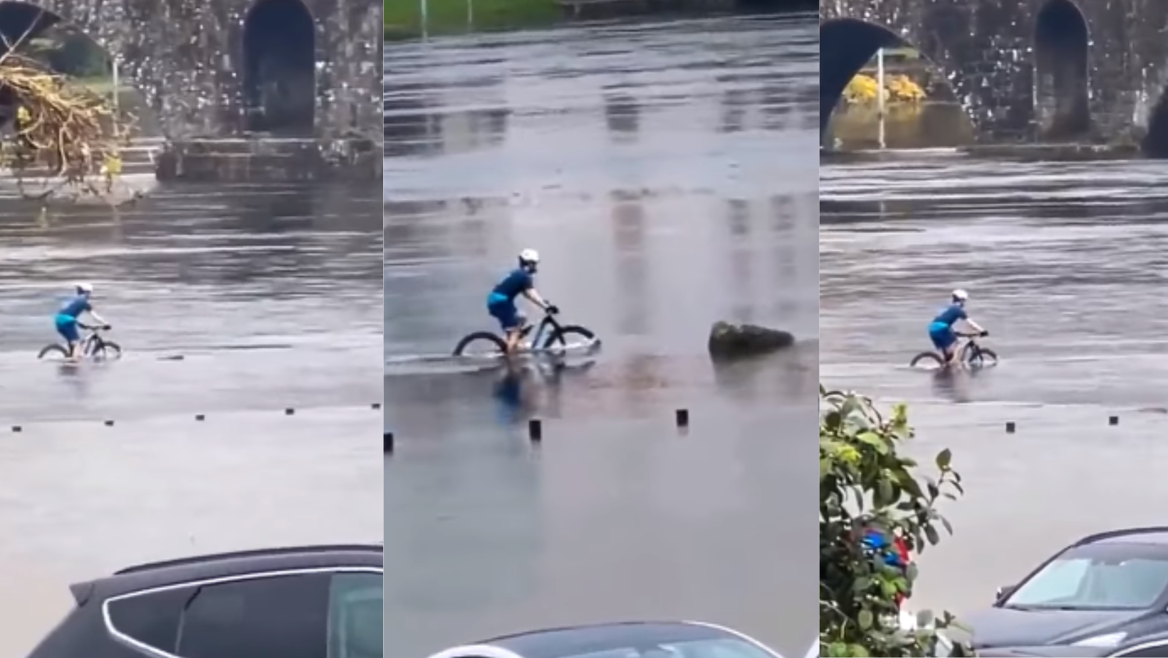 Nem as cheias travam ciclista em Ponte de Lima