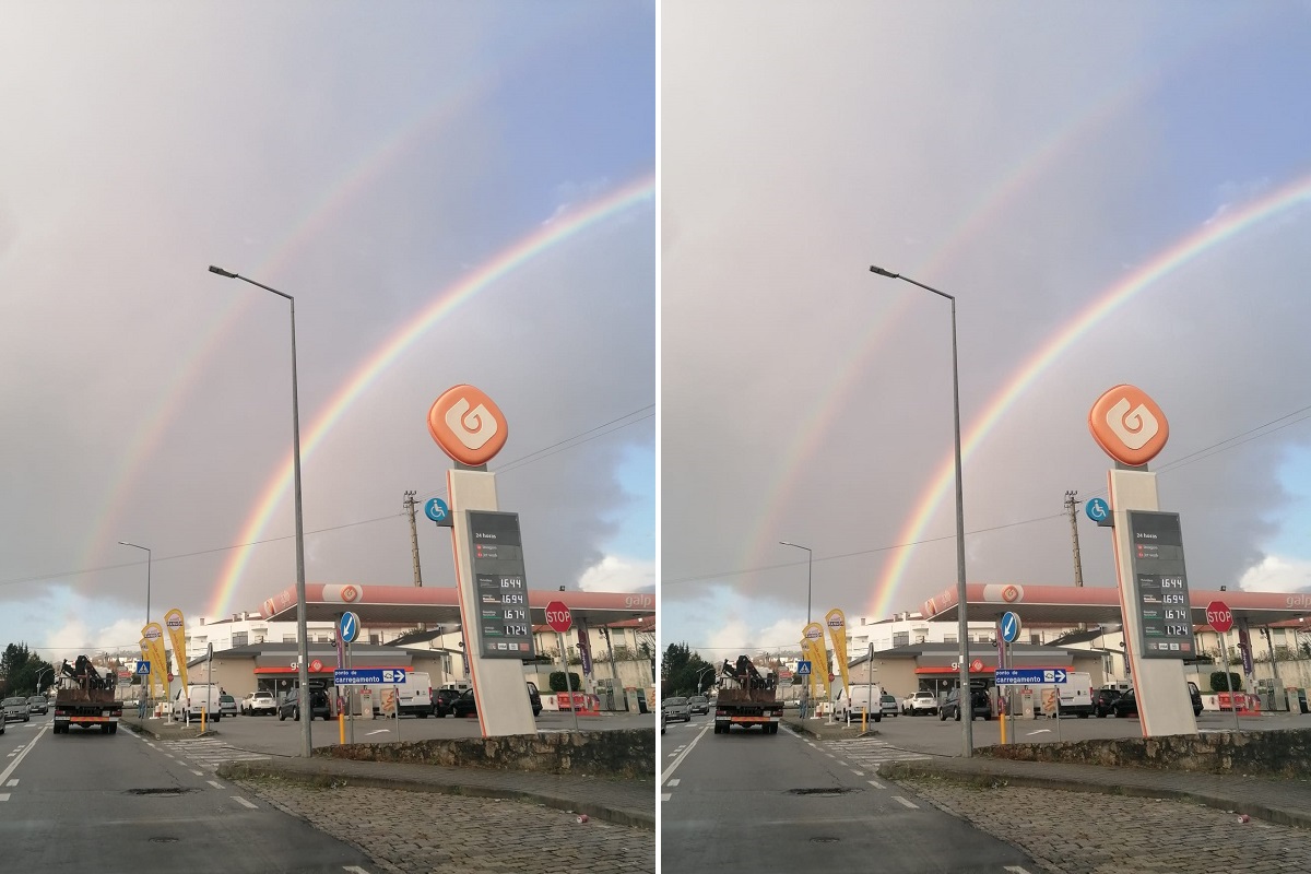 Duplo arco-íris “brinda” vianenses na manhã deste dia 13