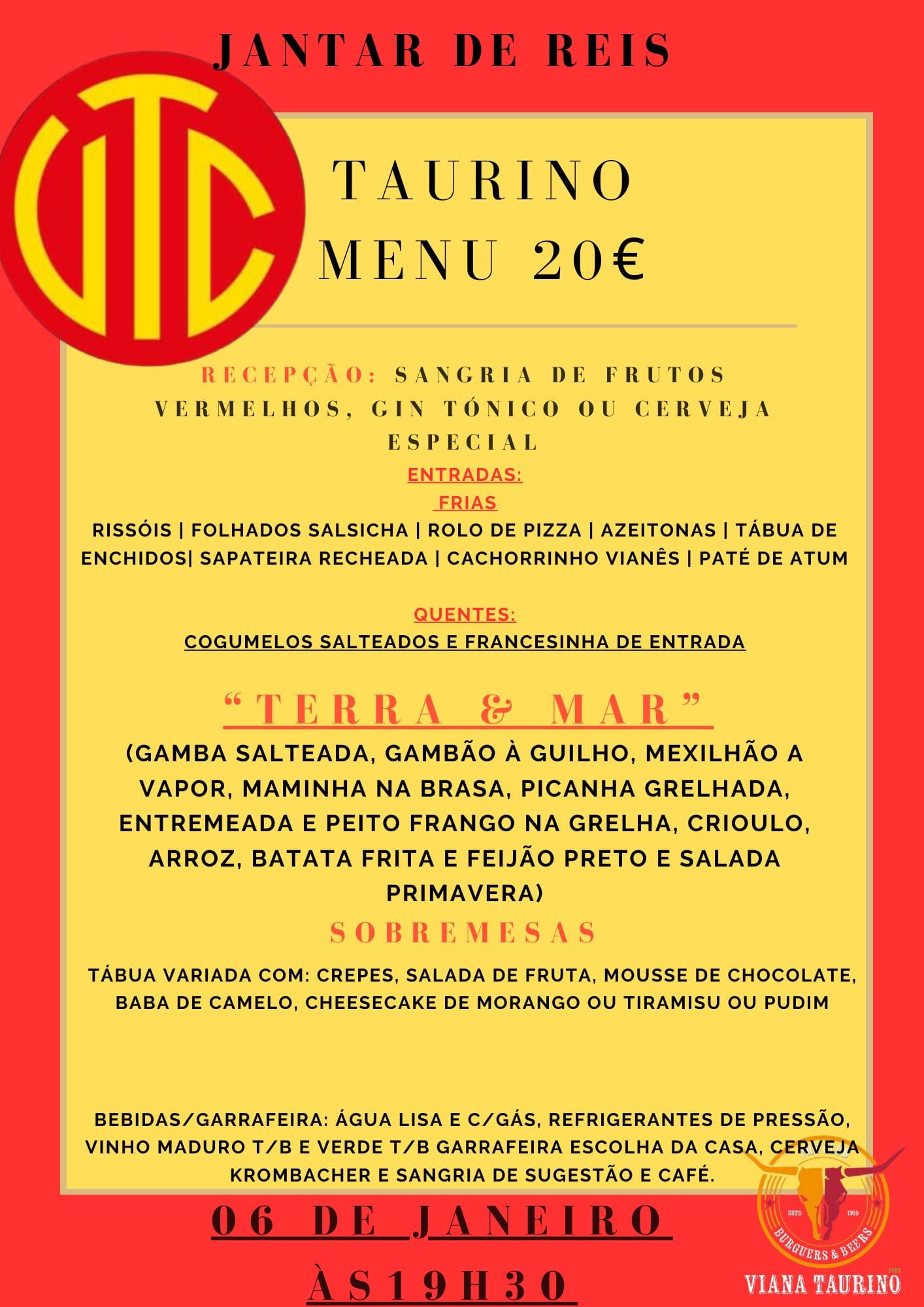 Jantar de Reis do Viana Taurino Clube