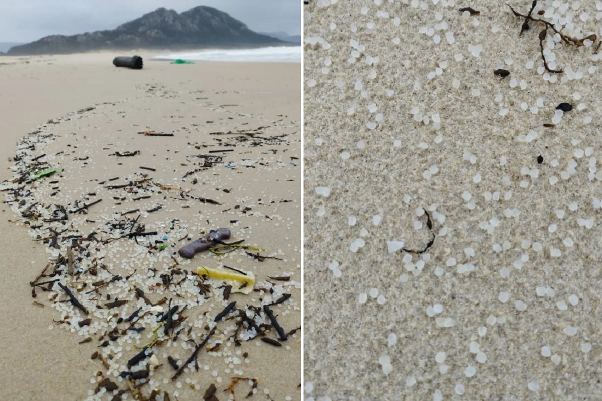 Bolinhas de plástico em praias da Galiza geram “discórdia” entre Portugal e Espanha