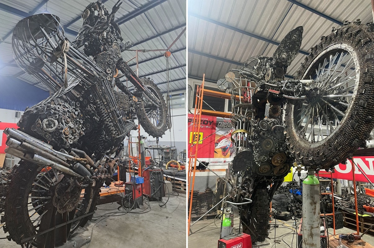 Escultura com oito toneladas eterniza “Speedy”