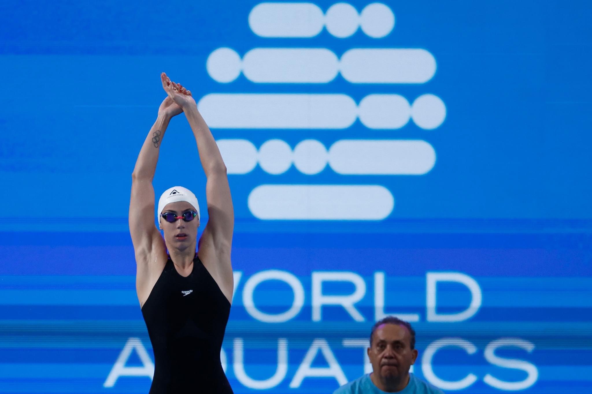 Atleta da Escola Desportiva de Viana na meia-final dos 50 bruços