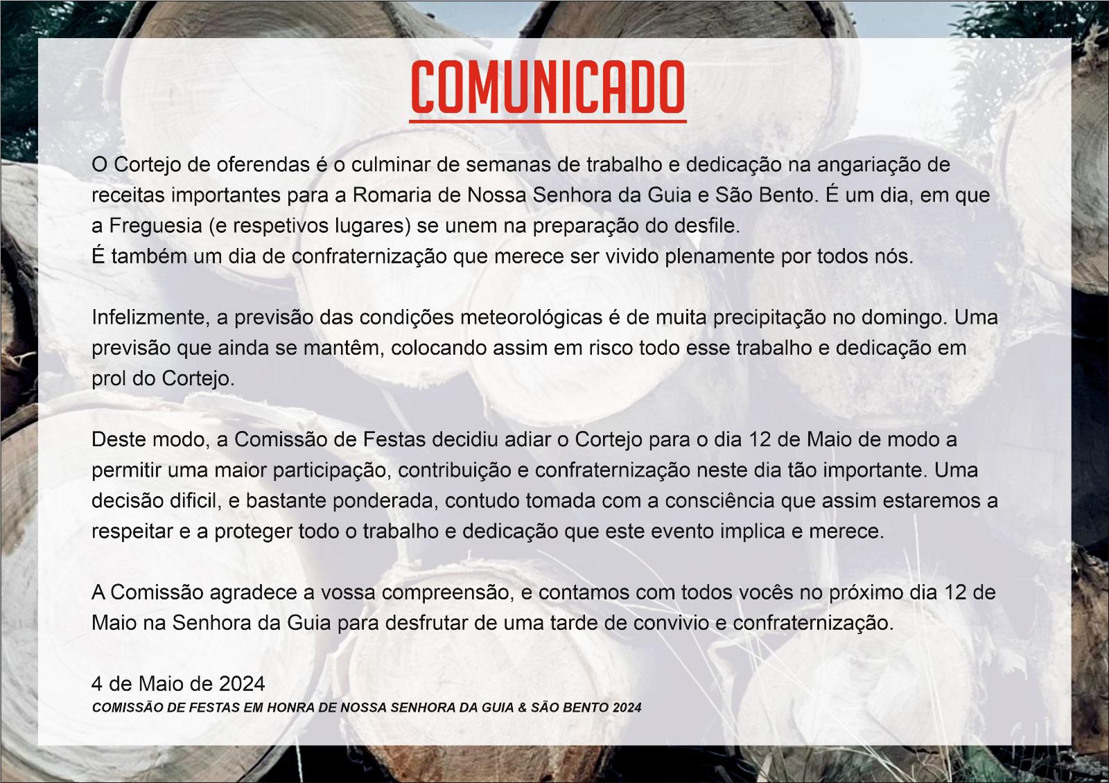 de Festas em Honra de Nossa Senhora da Guia e São Bento