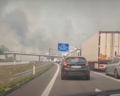 A28 cortada ao trânsito devido a incêndio