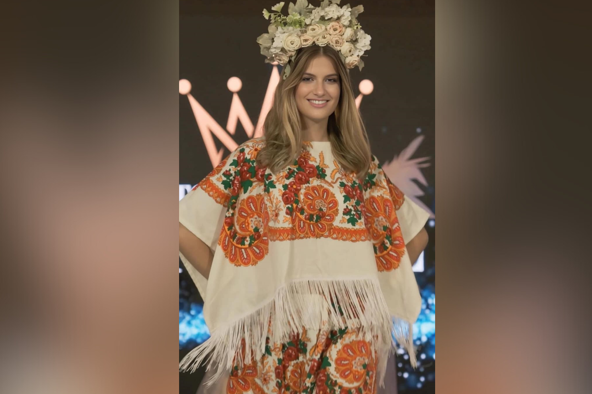 Modelo representa Portugal no Top Model Universe vestida por estilista vianense