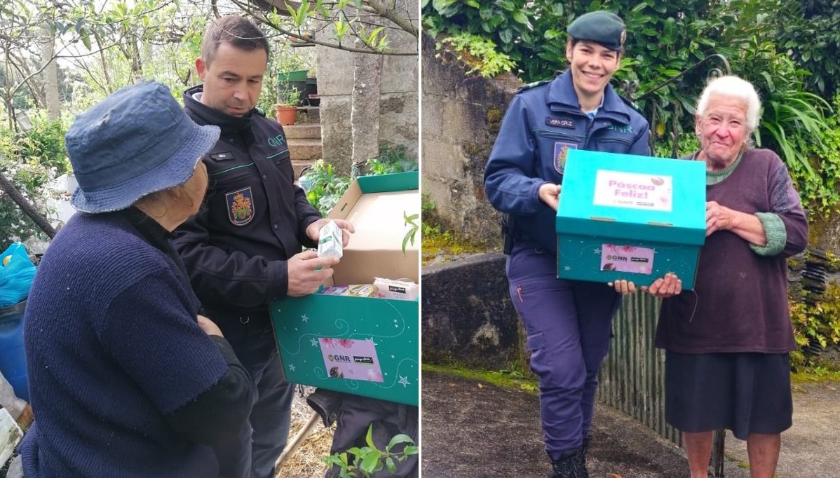 GNR entrega cabazes de Páscoa a idosos que vivem sozinhos ou isolados no Alto Minho