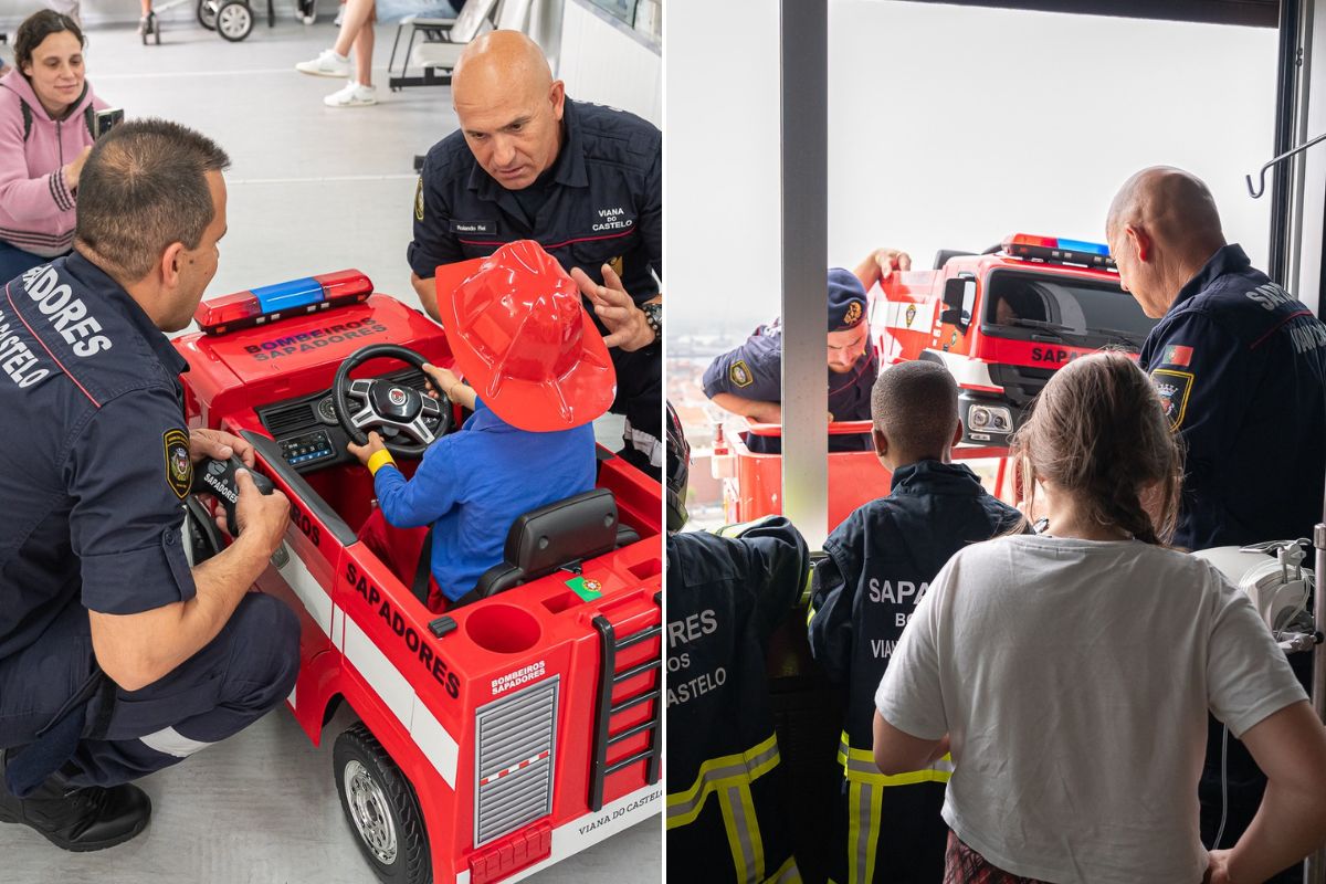 Bombeiros surpreendem crianças internadas na urgência pediátrica de Viana