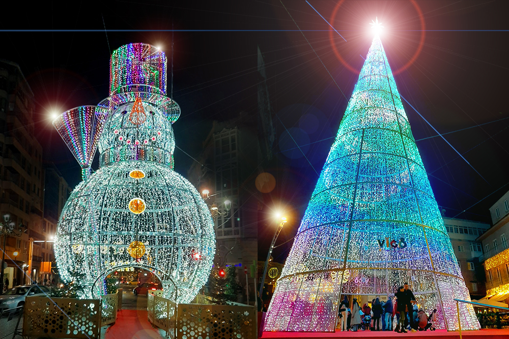 Vigo começou a instalar as luzes de Natal em pleno verão
