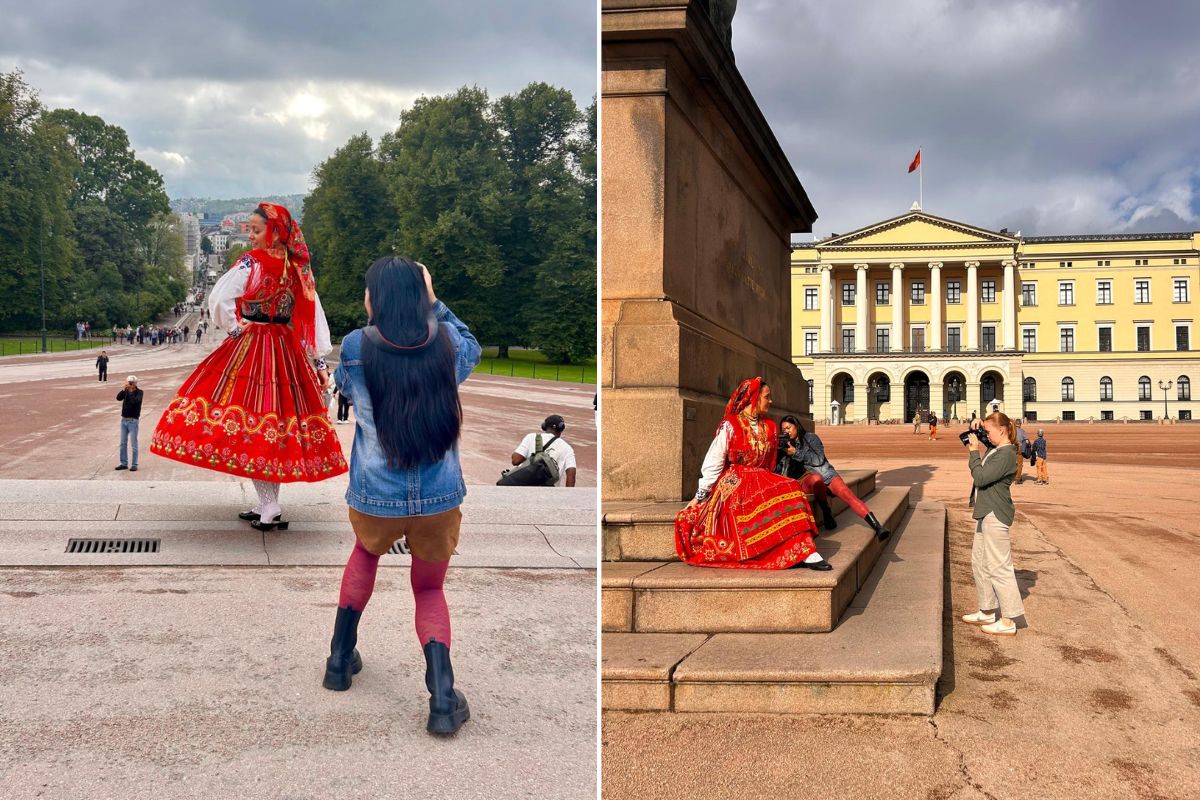 Traje vianense foi protagonista de sessão fotográfica no coração da Noruega