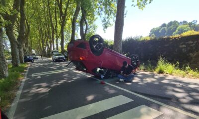 Capotamento provoca um ferido na Avenida do Cabedelo em Viana