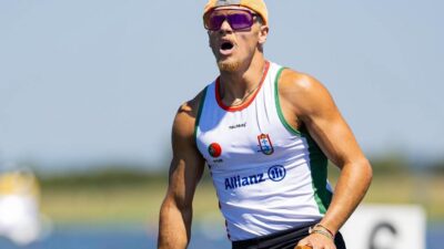 Tiago Maciel no estágio da seleção nacional de canoagem
